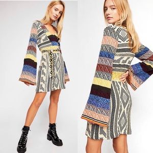 Free People Boho Patchwork Sweater Dress